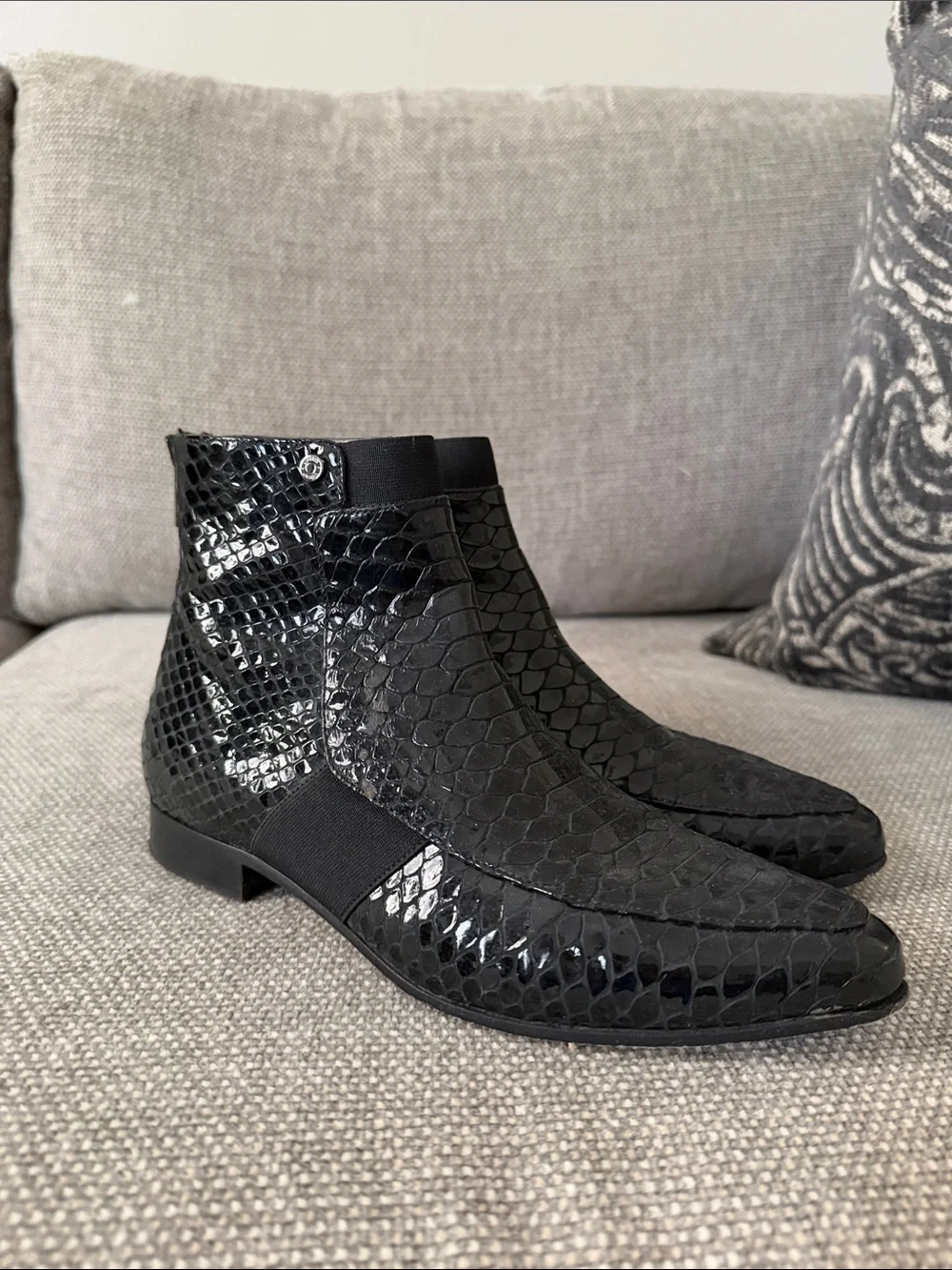 Jimmy Choo Black Textured Chukka Boots - Men's
